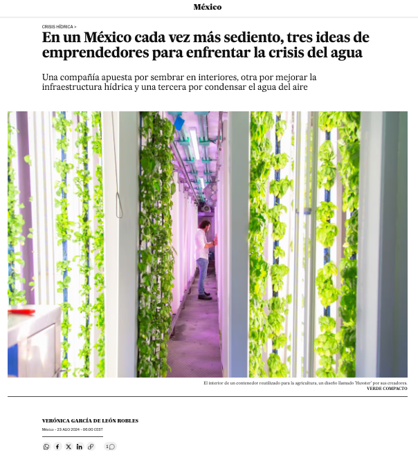 Innovaqua Featured in EL PAÍS: Addressing Mexico’s Water Crisis with Innovative Solutions