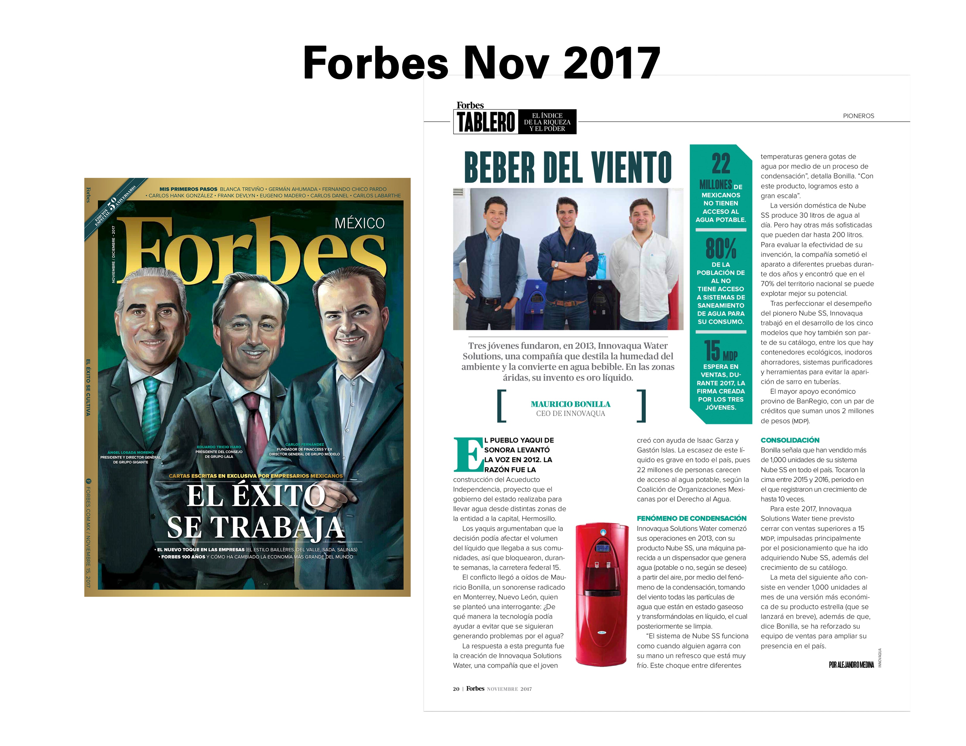 Forbes - ¡Estuvimos en la edición de Noviembre!